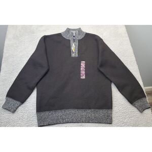 Billy London Sweater Mens XL Multi Fleece Lined Long Sleeve Quarter Zip Pullover